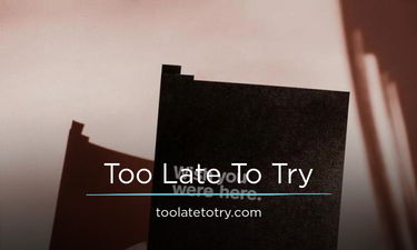 TooLateToTry.com - Creative brandable domain for sale